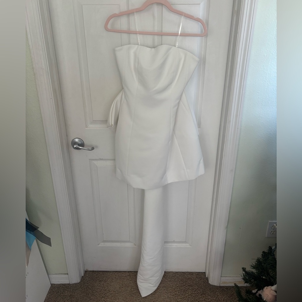 Sachin + Babi Grace White Strapless Back-Bow Dress - Picture 3 of 6